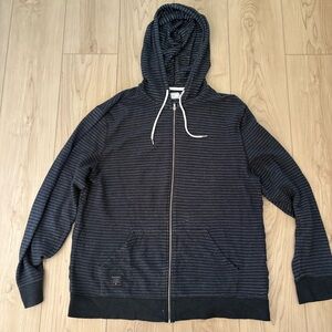 Five Four L Black Striped Zip-up Hoodie
